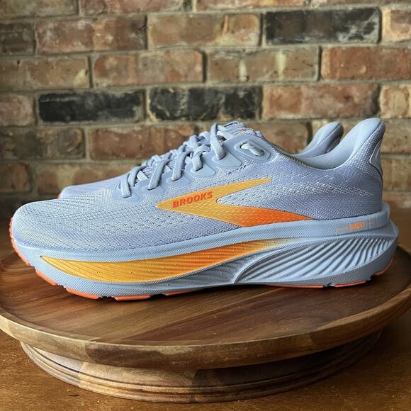 Brooks Ghost 17 Womens 9.5 Blue Heron White Orange Road Running Sneakers Shoes - Picture 10 of 16